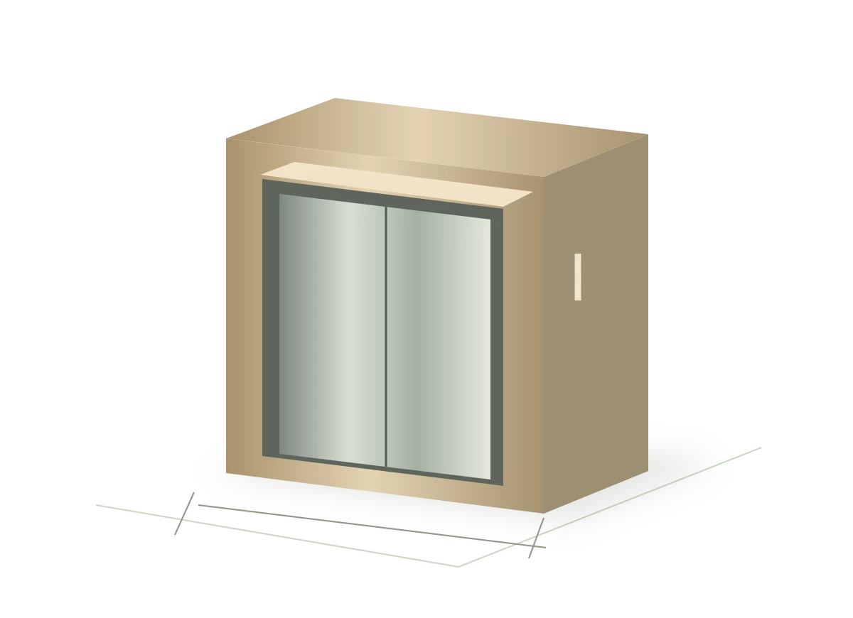Schematic architectural stainless steel portal illustration